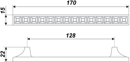 Мебельная ручка, RS420CP/CrT.4/128