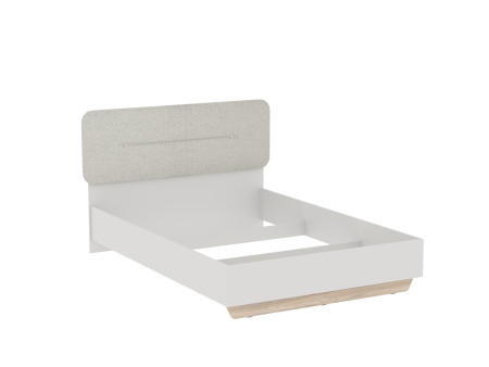 Кровать 1400 со светлой мягкой вставкой NEW, Аврора Дуб Мария/Кашемир