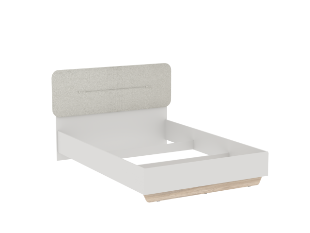 Кровать 1400 со светлой мягкой вставкой NEW, Аврора Дуб Мария/Кашемир