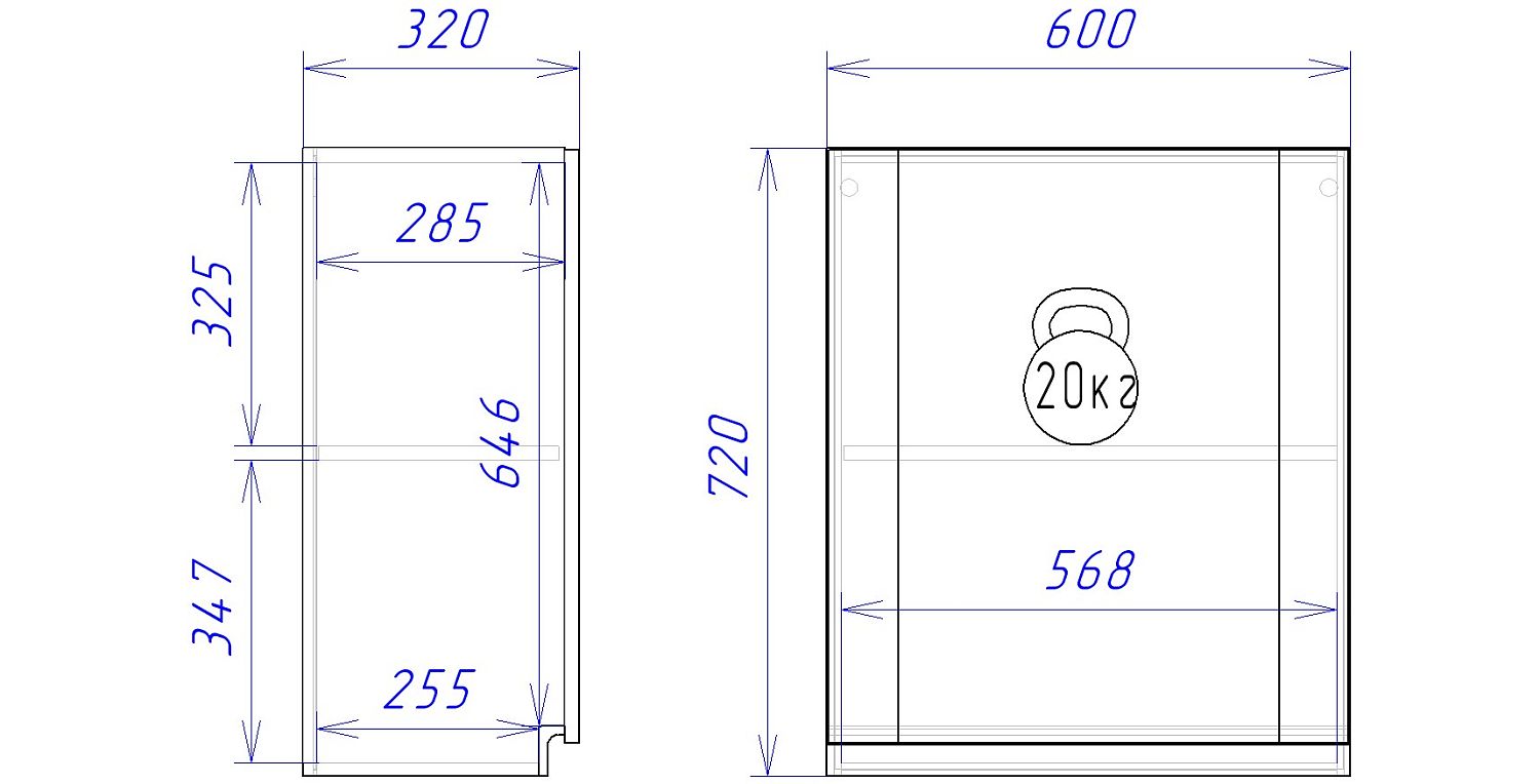 Шкаф ШГ-60, Сити (600*320*720) Дуб Галифакс натуральный, 20820