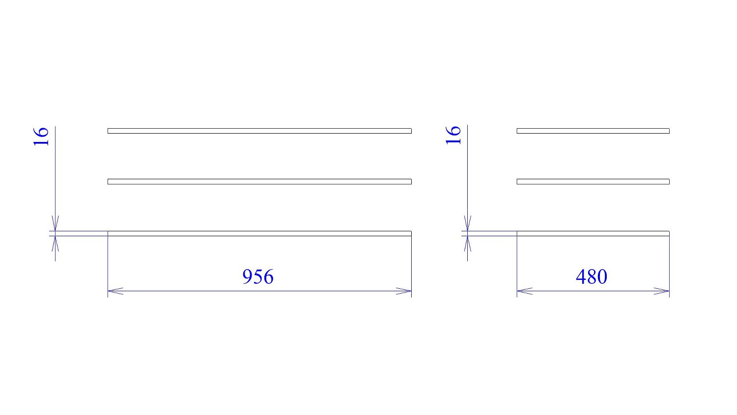 Дополнительные полки в 4-х дверный шкаф Prime, Гарда (956*480*16) Дуб Винтерберг, 12412
