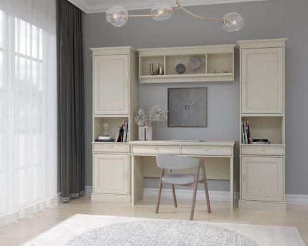 Полка навесная, Сиена (1349*237*464) Береза бежевая, 31808