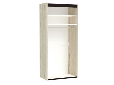 Шкаф М-1, 2-х дверный, Мале (900*530*2000) Дуб галифакс белый, 31207