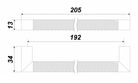 Мебельная ручка, RS286CP/OBL.4/192