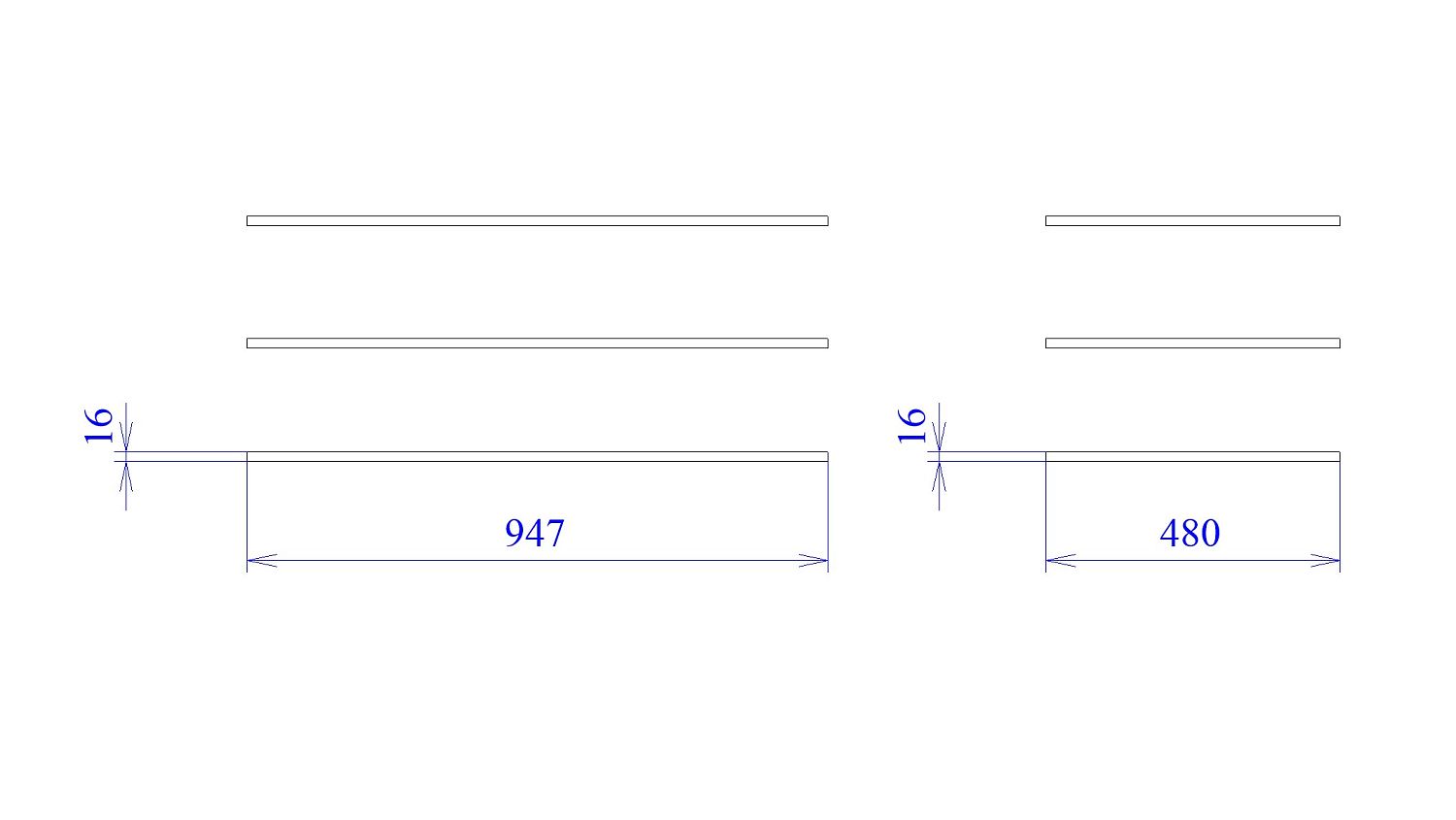 Дополнительные полки в 3-х дверный шкаф Prime, Гарда (947*480*16) Дуб Винтерберг, 12411