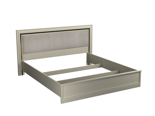 Кровать 1800 с мягкой вставкой изголовья, Сиена (2090*2110*1100), Береза бежевая