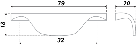 Мебельная ручка, RS025SC.3/32