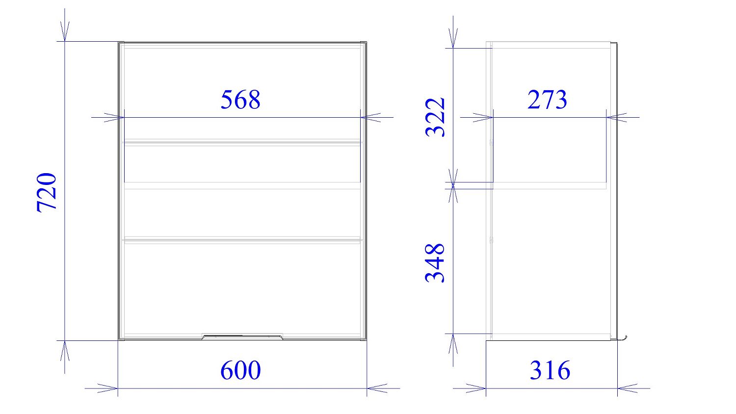 Шкаф под вытяжку ШВ-60 (720), Ватель (600*316*720) Дуб рейка шоколад, 23340