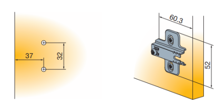 Монтажная планка петли Titus B-Type F0 мм. Арт: 244-0866-050-00, 244-0866-050-00