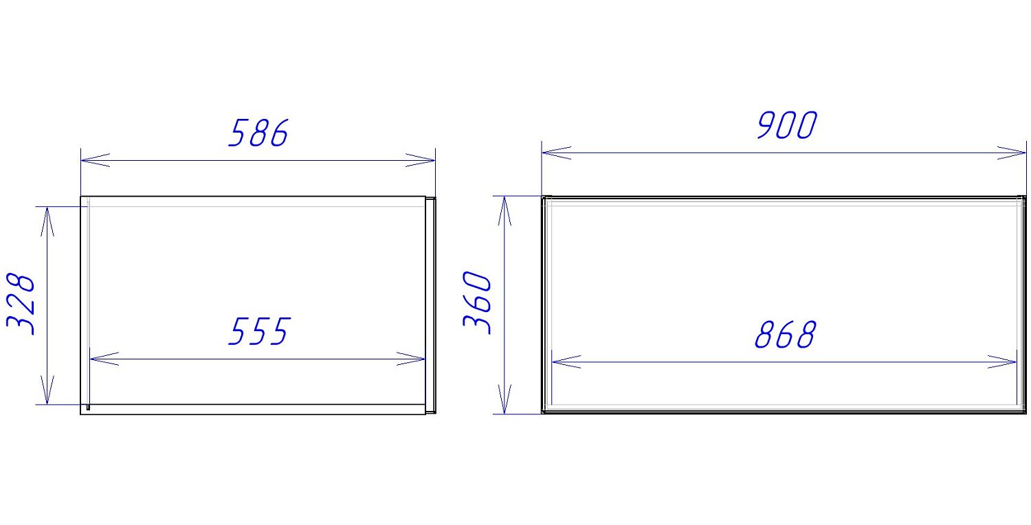 Шкаф АГ-90, Женева (900*586*360) Дуб Палермо/Синий матовый, 22531