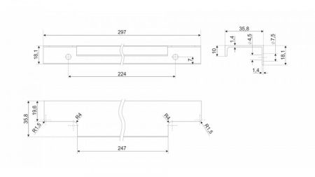Мебельная ручка, RT109W.1/224/300