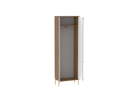 Шкаф для одежды, Палермо (655*360*2000) Дуб Каселла коричневый/Экокожа Мокко, 32307