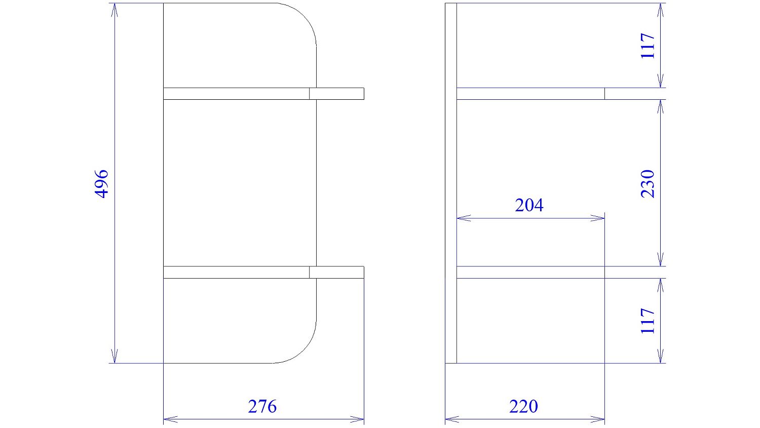 Полка навесная малая, Лацио (276*220*496) Серый камень, 30507