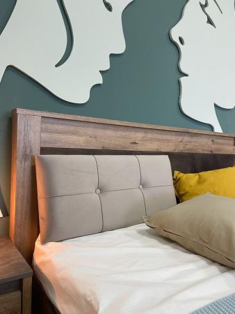 Мягкая вставка изголовья кровати Люкс 1800 светлая, Денвер (1760*365*60) Серый, 924156