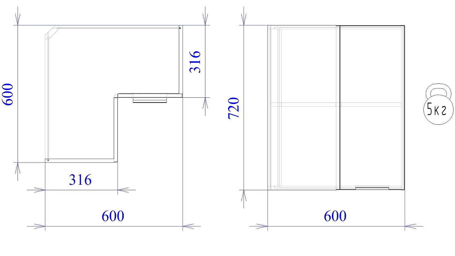 Шкаф  ШУГ-60, Монза (600*600*720) Экокожа Бежевый, 23155