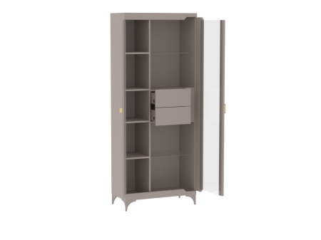 Пенал со стеклом широкий, Сиде (800*402*2006) Мокко, 32002