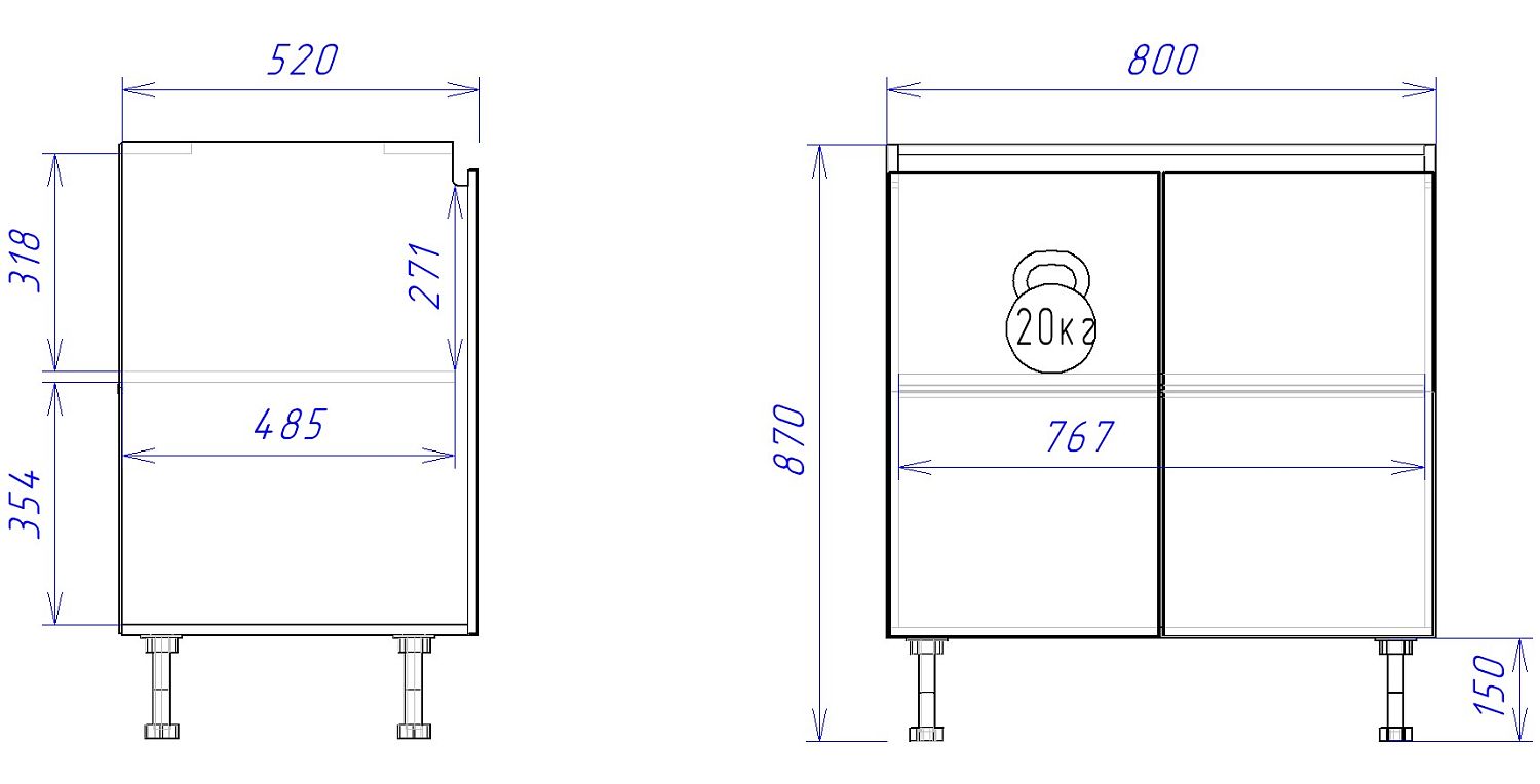 Стол  С-80, Женева (800*520*870) Дуб Палермо/Серый камень , 22014