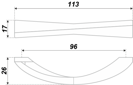 Мебельная ручка, RS276CP/BSN.4/96