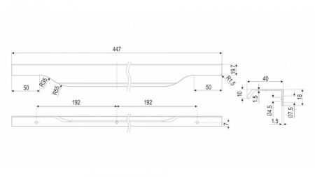 Мебельная ручка, RT111GR.1/384/450