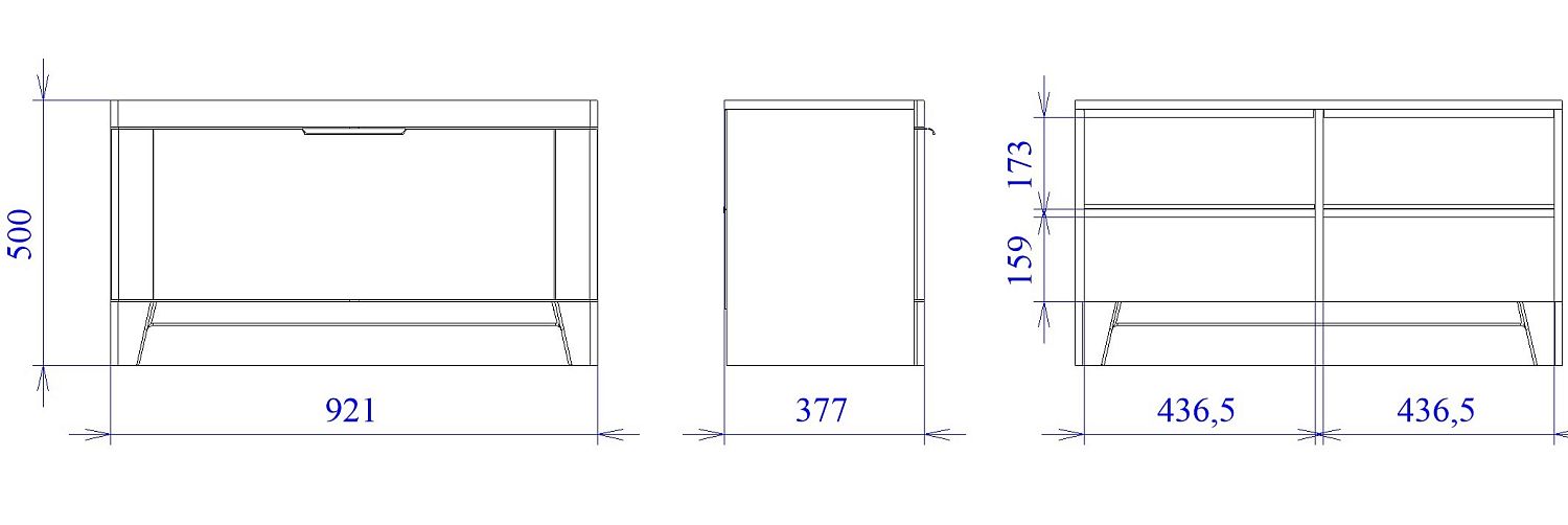 Тумба низкая широкая, Юта (921*377*500) Дуб Мария, 50607