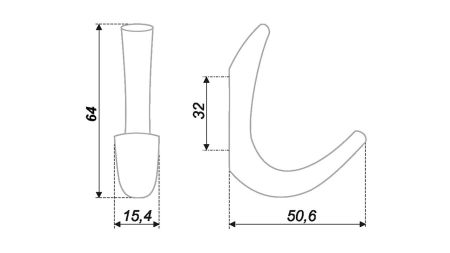 Мебельный крючок, K206CP.10