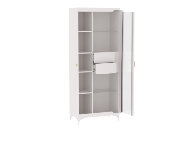 Пенал широкий со стеклом отк