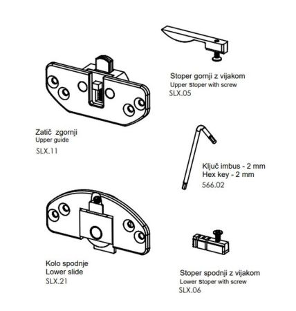 Комплект крепежа для раздвижных дверей арт.SLX.A001.03, SLX.A001.03