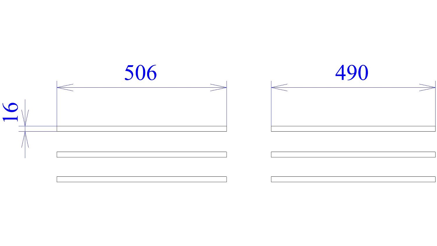 Доп. полки в шкаф 4-дверный узкие, Сиде (506*490*16) Белый, 12918