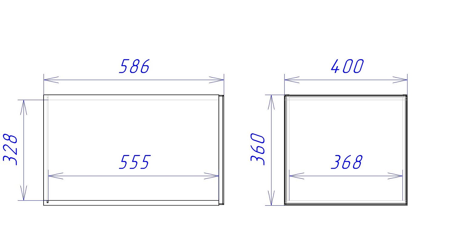 Шкаф АГ-40, Женева (400*586*360) Дуб Палермо/Синий матовый, 22527