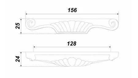 Мебельная ручка, RS508W/S.1/128