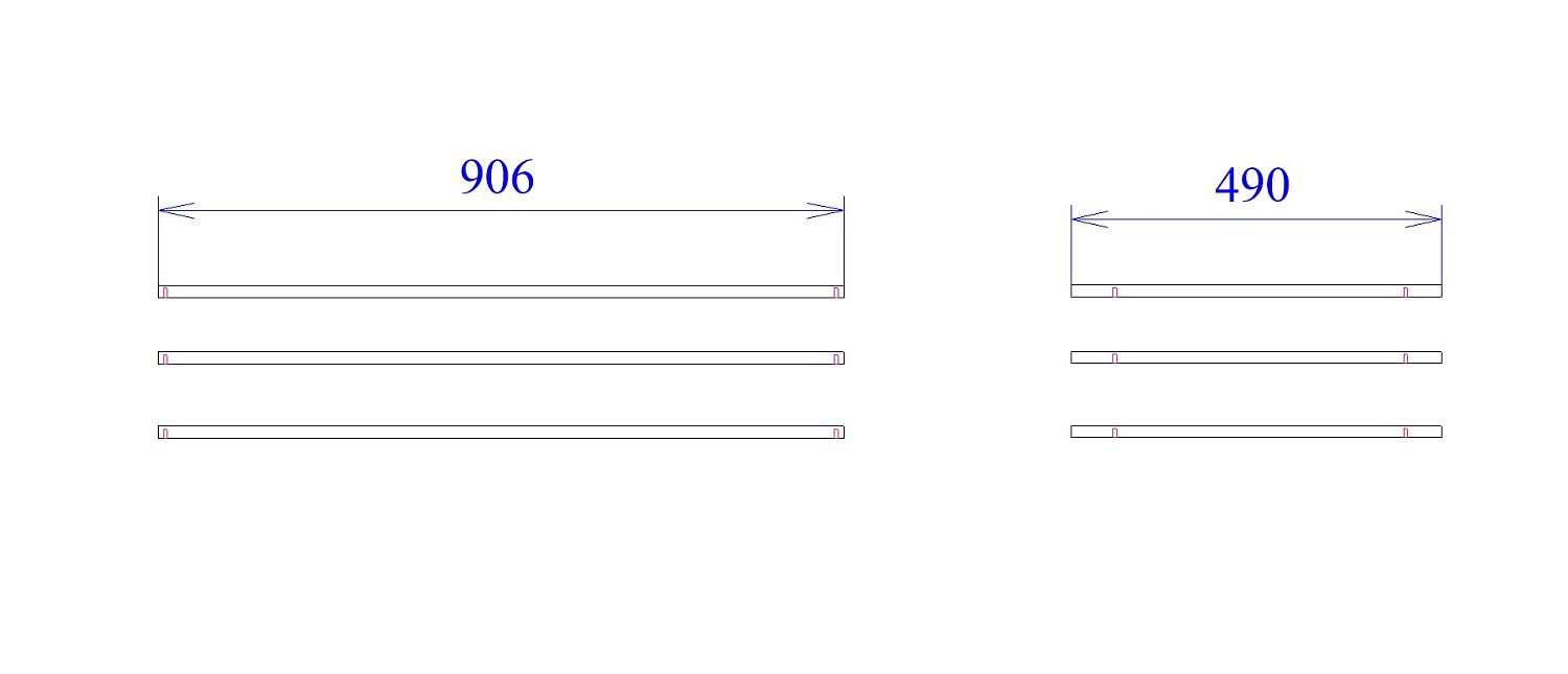 Доп. полки в шкаф 3-х и 5-ти дверный, Сиде (906*490*16) Белый, 12915