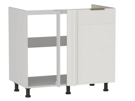 Стол под мойку угловой СМУ-100, Берта (900*554*820) Экокожа Белый, 25318