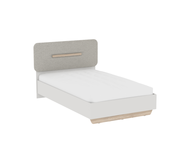 Кровать 1200 с темной мягкой вставкой и подъемным механизмом, Аврора (1356*2063*1049) Дуб Мария/Кашемир