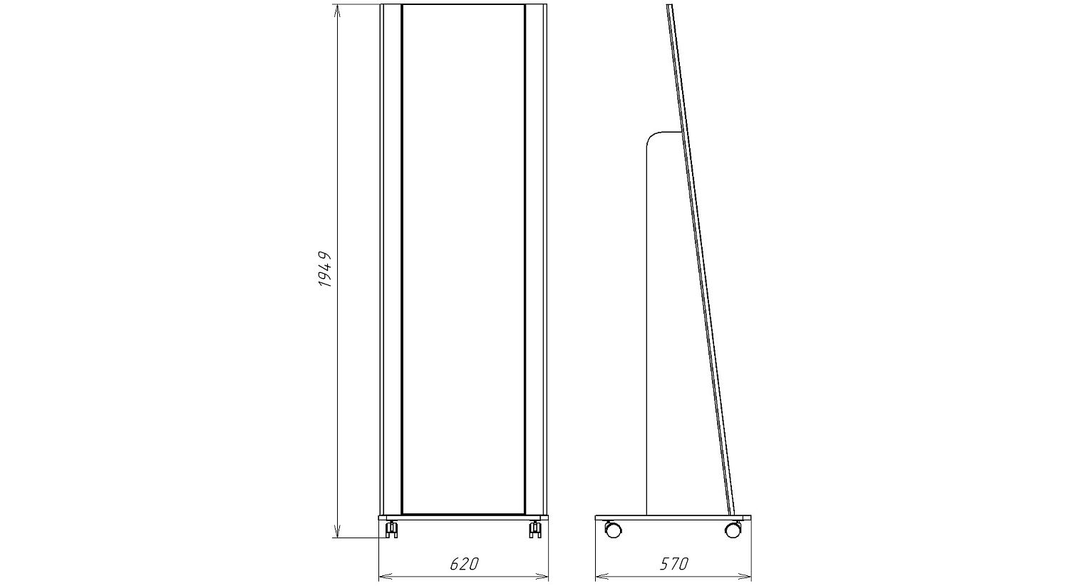 Зеркало напольное, Сиде (620*570*1949) Белый, 12902