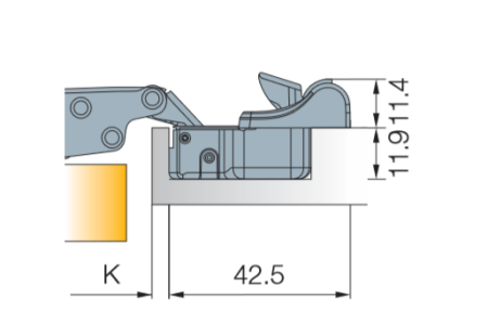 Петля с доводчиком T-type Glissando 110/48/0 мм арт.701-0AS0-054-00, 701-0AS0-054-00