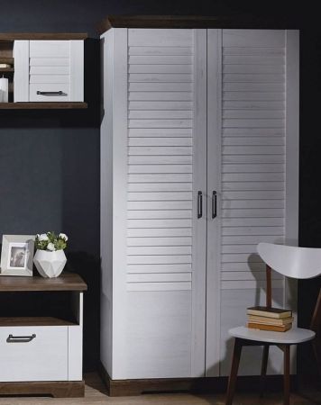 Шкаф для одежды 2-х дверный, Кантри (1124*556*2104) Сосна Андрерсен/Орех Риббек темный, 30906