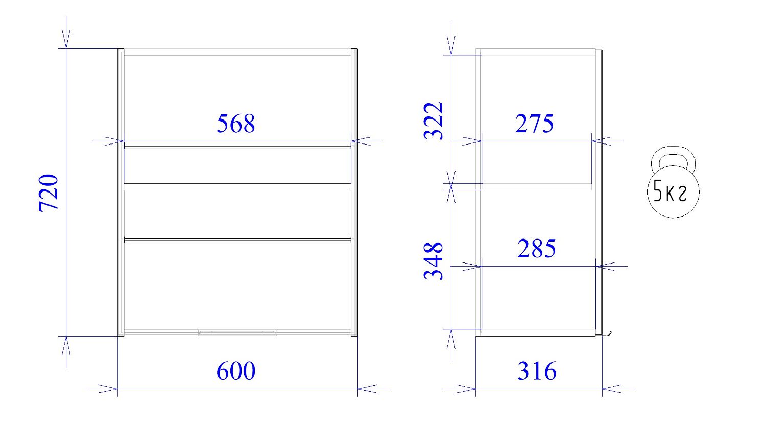 Шкаф  ШГ-60, Ватель (600*316*720) Дуб рейка темный, 23545