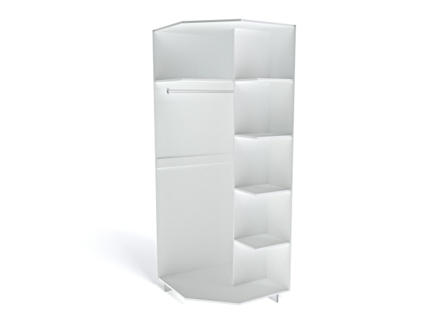 Шкаф угловой с декоративным обкладом, Мале (889*889*2316) Дуб галифакс белый