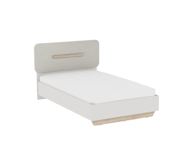 Кровать 1200 со светлой мягкой вставкой и подъемным механизмом, Аврора (1356*2063*1049) Дуб Мария/Кашемир