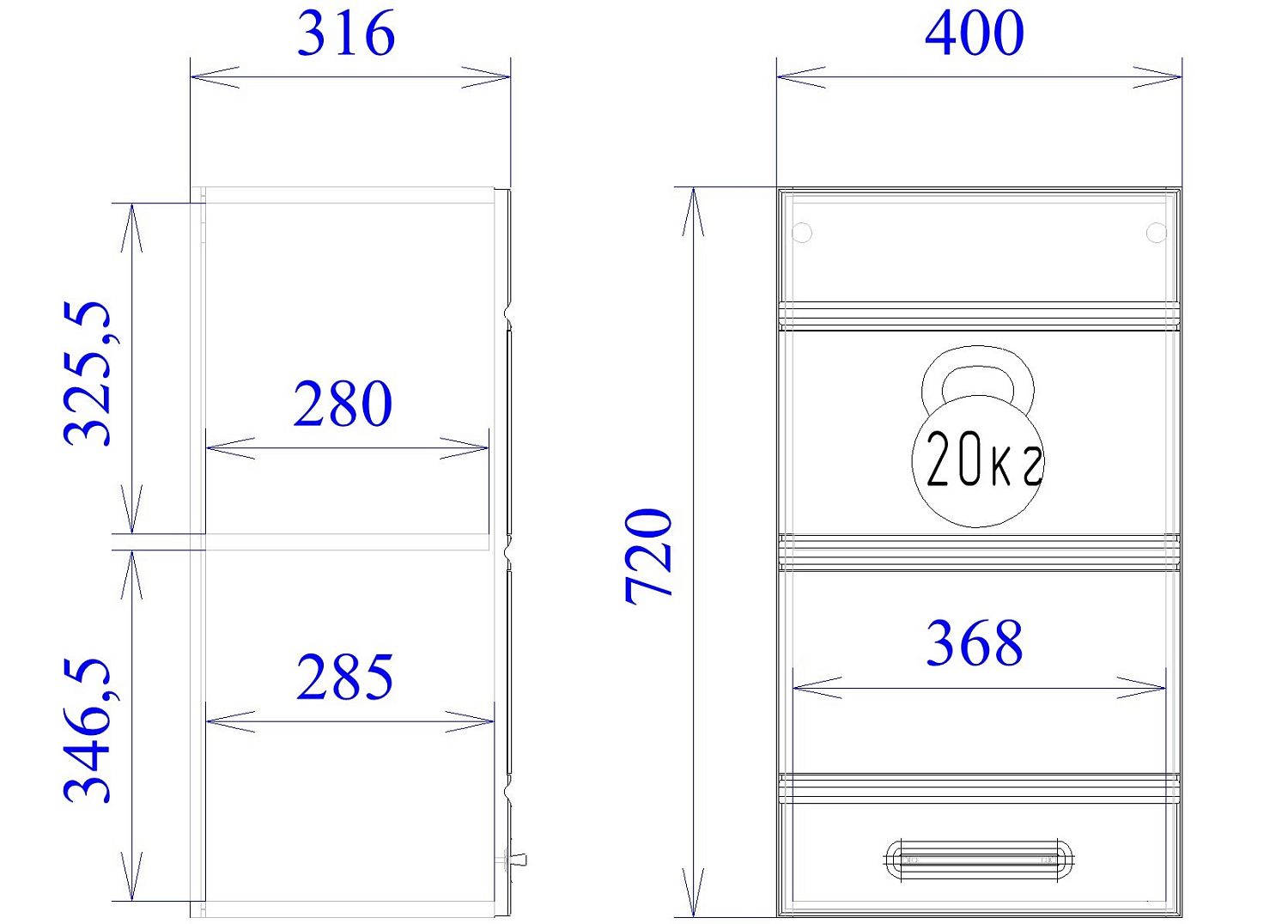 Шкаф ШГ-40, Канзас (400*320*720) Капучино Софт, 20921