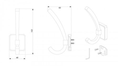 Мебельный крючок HENRY, K217BAZ.9
