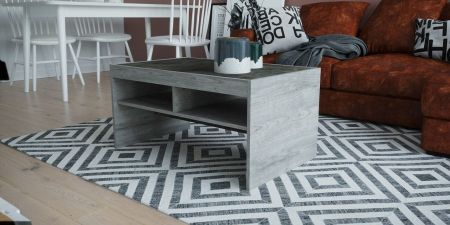 Стол журнальный №3, Честер (868*520*450) Риббек серый, 60506