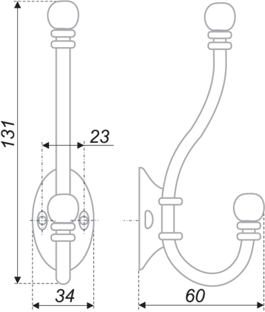 Мебельный крючок, K209ABL.6