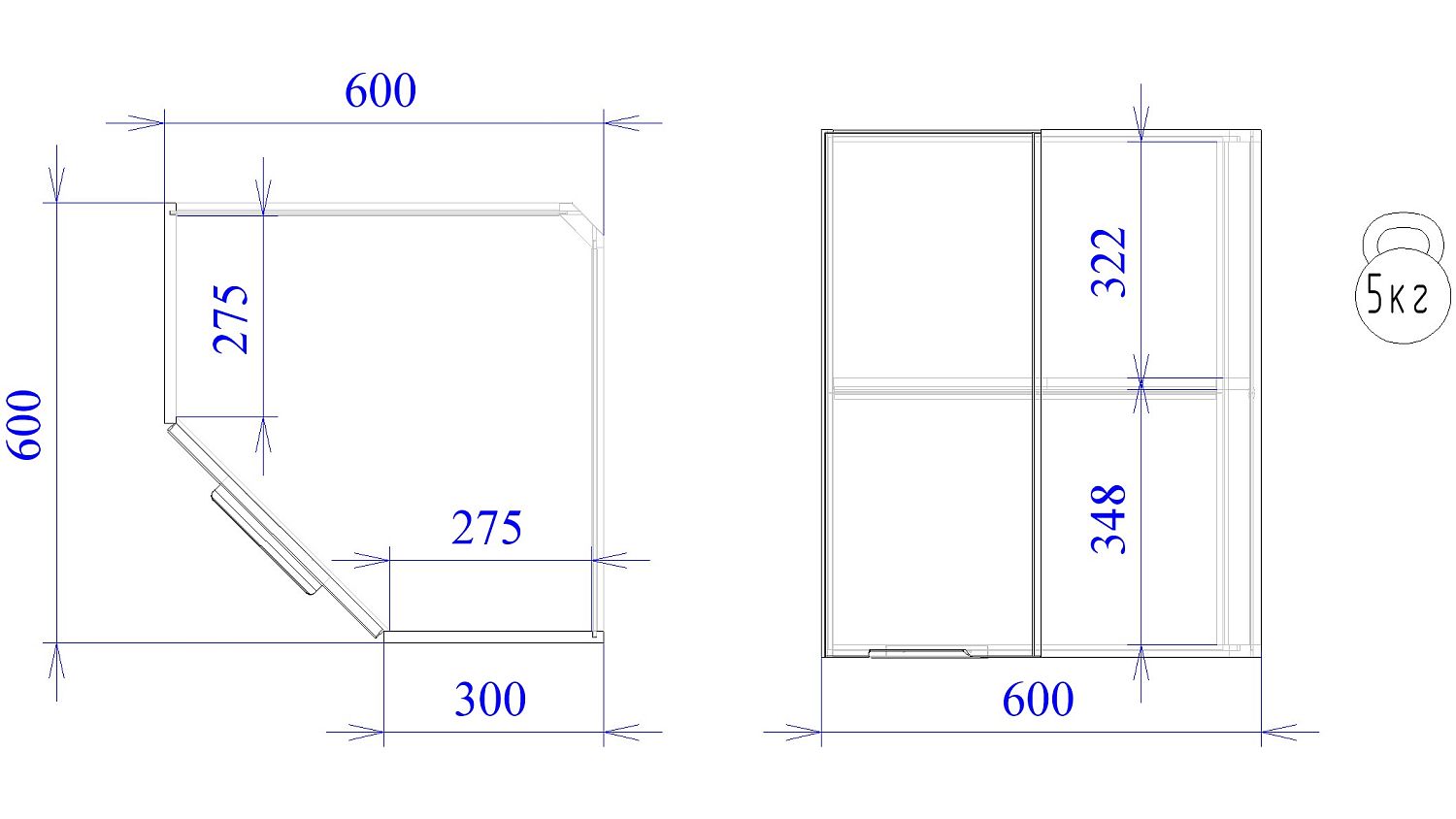 Шкаф  ШУ-60, Ватель (600*600*720) Дуб рейка шоколад, 23350