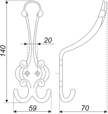 Мебельный крючок, K303AB.6