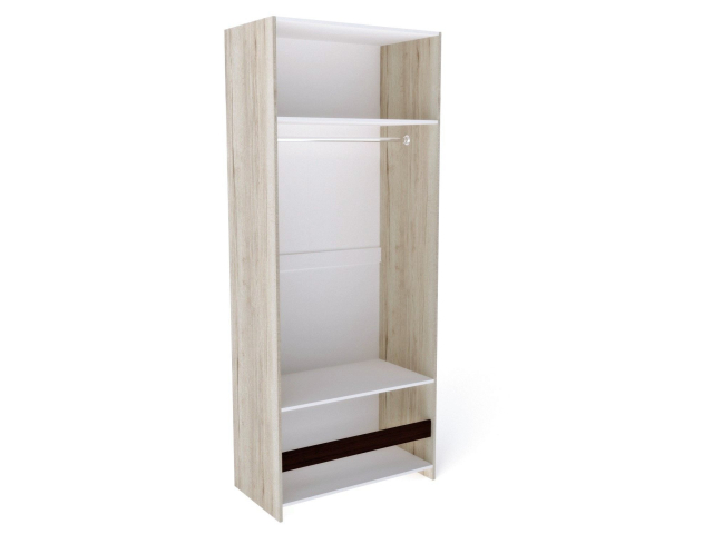 Шкаф 2-х дверный с декоративным обкладом, Мале (992*544*2316) Дуб галифакс белый