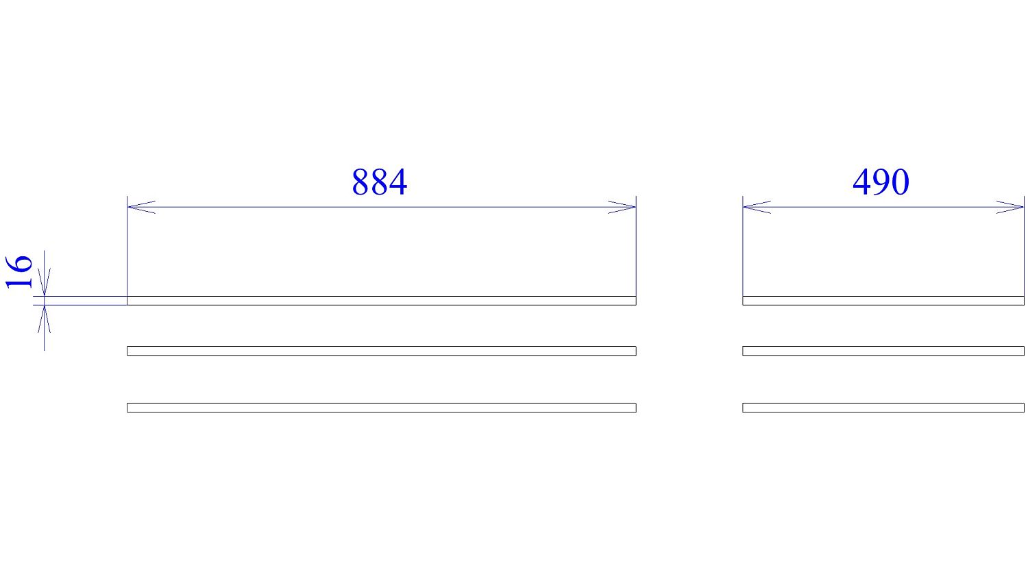 Доп. полки в шкаф 4-дверный, Сиде (884*490*16) Белый, 12917