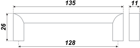 Мебельная ручка, RS052BSN.4/128