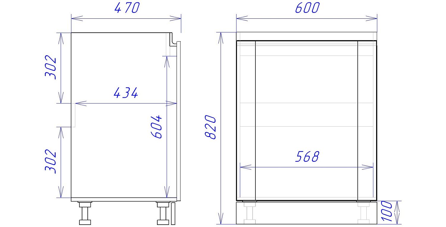 Стол под мойку СМ-60, Сити (600*470*820) Дуб Галифакс натуральный, 20808
