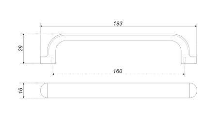 Мебельная ручка, RS333W.4/160